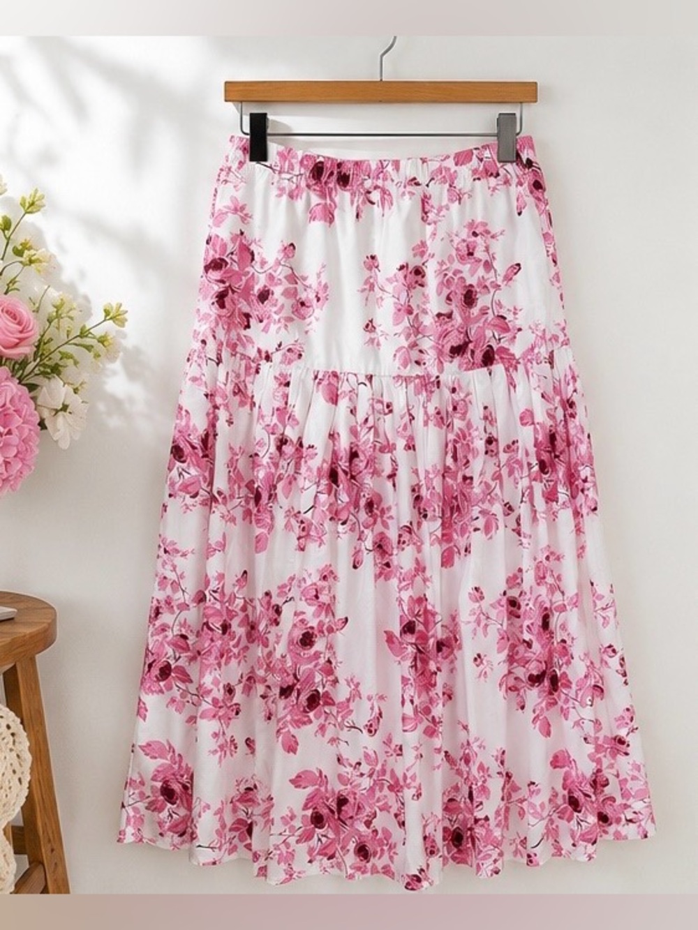 1.STATE Floral Smocked Waist Skirt | NWT | Size S | Nordstrom 🌸 - Picture 4 of 9